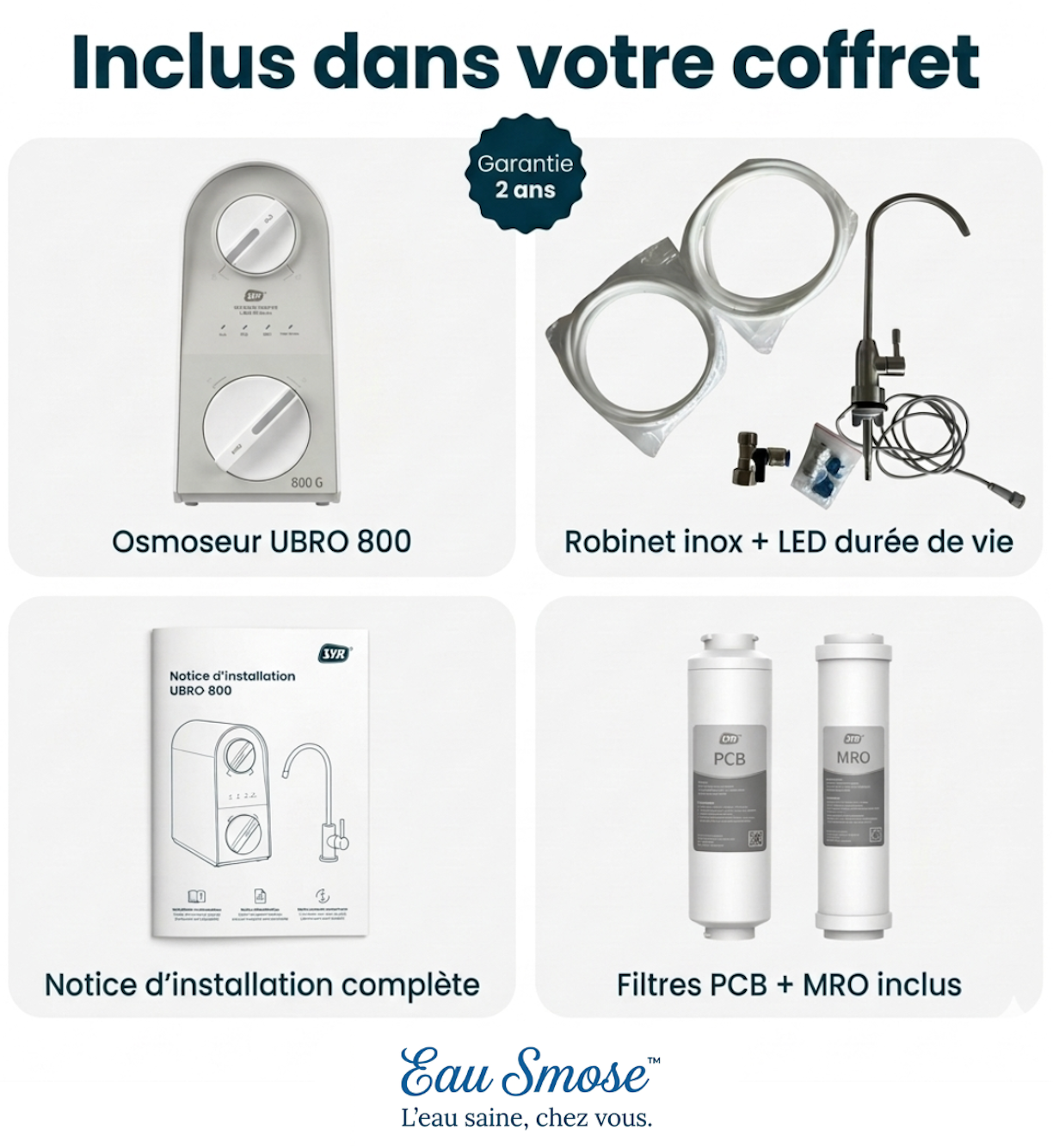 Osmoseur d’eau à flux direct – Filtration avancée avec reminéralisation