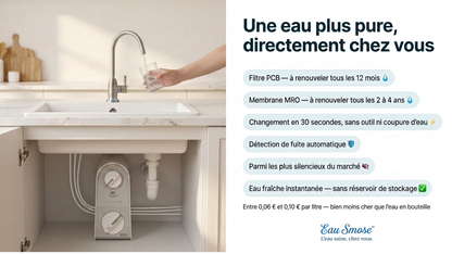 Osmoseur d’eau à flux direct – Filtration avancée avec reminéralisation